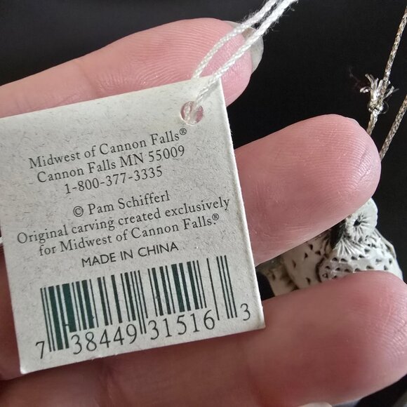 NWT Rare Vintage Pam Schifferl Winter White Owl Ornament Snowflake Midwest - Picture 9 of 10